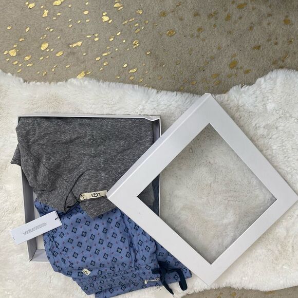 NEW UGG Steiner men’s loungewear set box pats & top gray blue size Medium - Picture 5 of 11